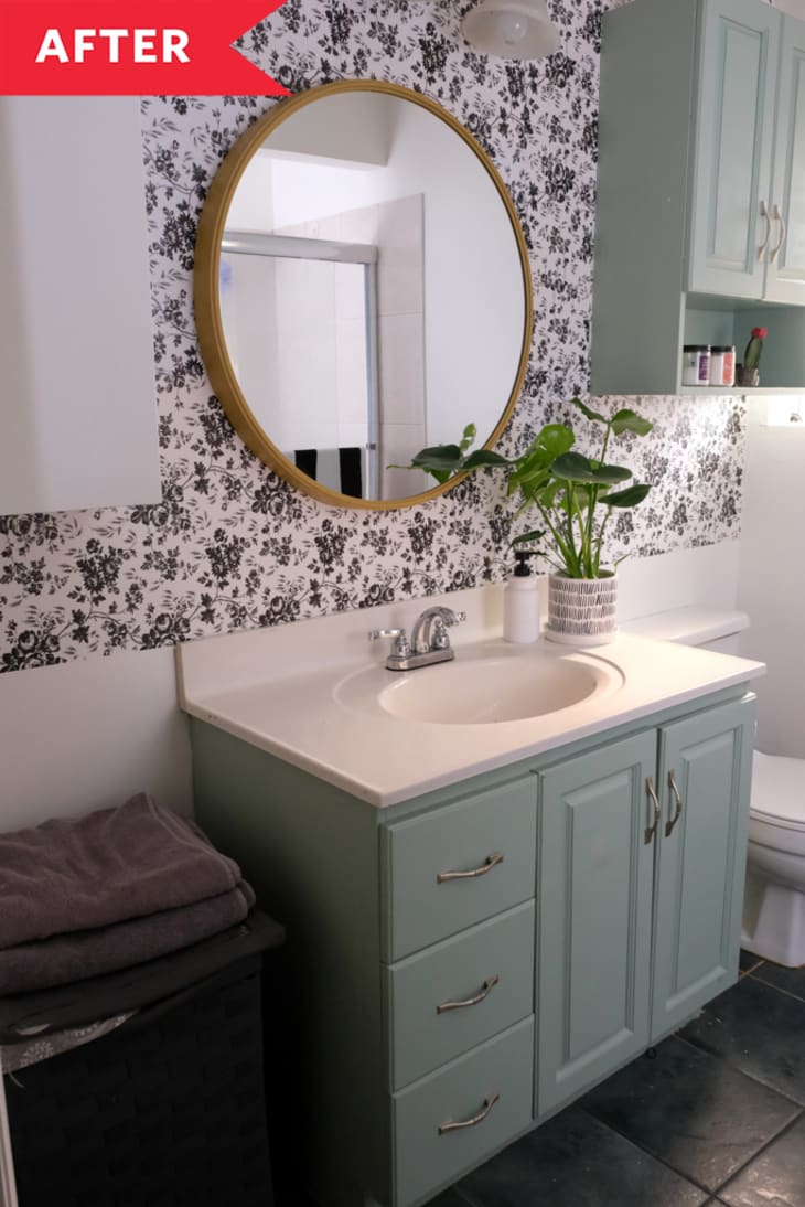 Sage Green Bathroom Redo Before and After Photos Apartment Therapy